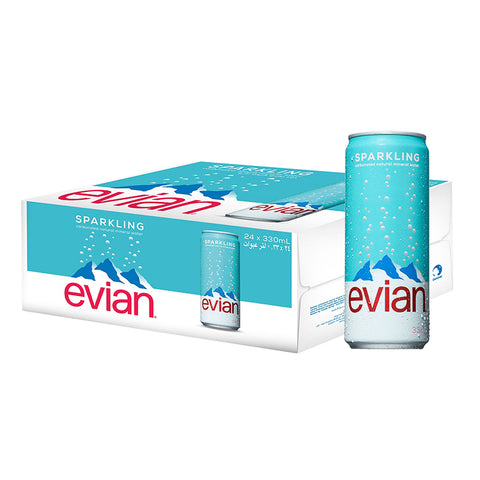 Evian Sparkling Carbonated Natural Mineral Water (330ML Can x 24) Evian Sparkling Carbonated Natural Mineral Water (330ML Can x 24)