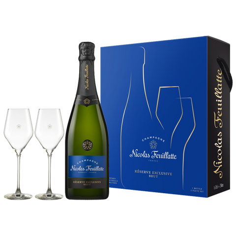Nicolas Feuillatte Reserve Exclusive Brut with 2 Flutes Gift Set Nicolas Feuillatte Reserve Exclusive Brut with 2 Flutes Gift Set