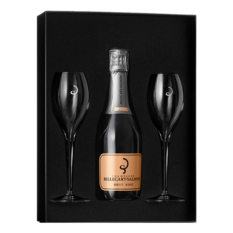 Billecart Salmon Demi Rose Champagne Half Bottle W/Gift Box with 2 Glasses Billecart Salmon Demi Rose Champagne Half Bottle W/Gift Box with 2 Glasses