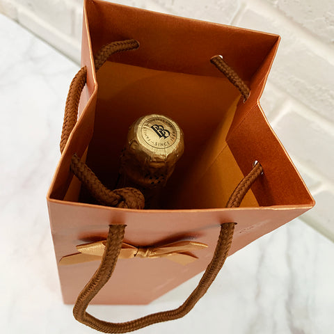 Wine Carrier with Ribbon - Gold