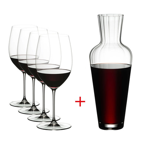 Riedel Veritas Cabernet / Merlot + Mosel Decanter (Set of 5) Riedel Veritas Cabernet / Merlot + Mosel Decanter (Set of 5)