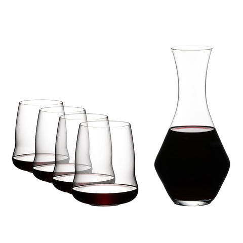 Riedel SL Riedel Stemless Wings Cabernet Merlot + Decanter (Set of 5) Riedel SL Riedel Stemless Wings Cabernet Merlot + Decanter (Set of 5)