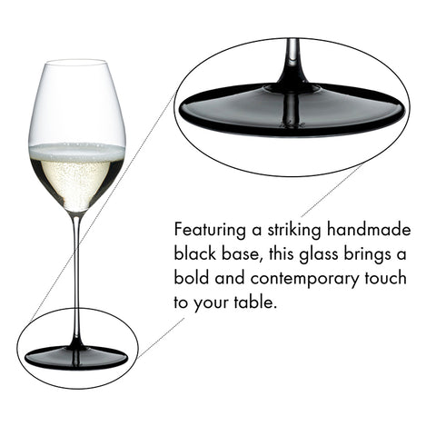 Riedel Hand-made Fatto A Mano Black Tie Champagne / Sauvignon Blanc (Single Pack)