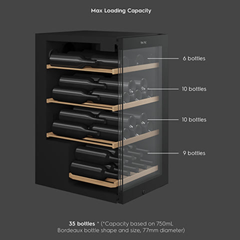 Vintec Lumiere Noire 35 VWS830FCB-X (35 bottles) <b>*Free Riedel Wine Glass*</b>