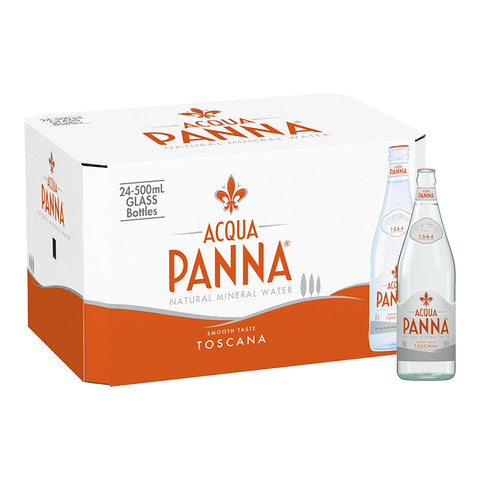 Acqua Panna Natural Spring Water (500ML x 24 Glass bots)