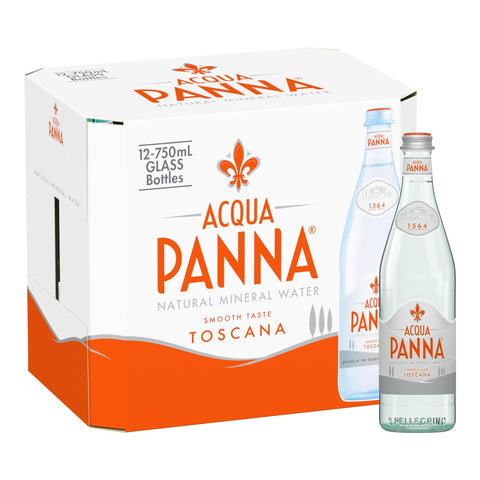 Acqua Panna Natural Spring Water (750ML x 12 Glass bots)